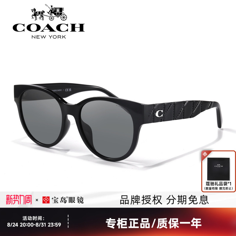 Coach Sunglasses for Women, Classic Oval Frame Sunglasses, Fashionable Street Style, Large Frame Sunshade Glasses 8430