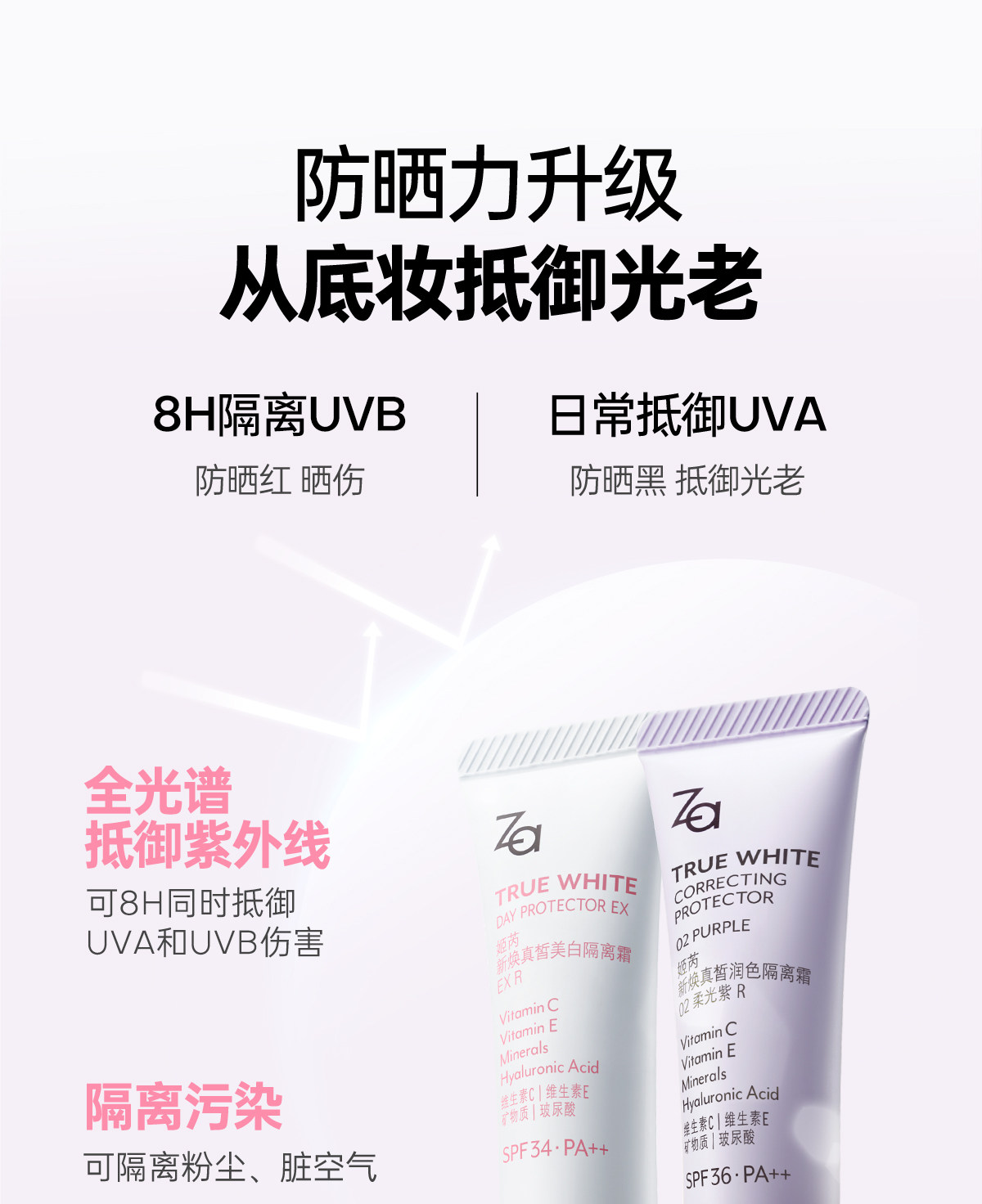 姬芮 美白防晒隔离霜妆前乳素颜霜三合一 (柔光白35g+隔离片装1.5g)自然提亮遮瑕 润色遮瑕 提亮肤色 隐形毛孔 学生党必备