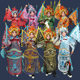 Pingliyuan Satin Embroidered Peking Opera Costume Men's Backrest
