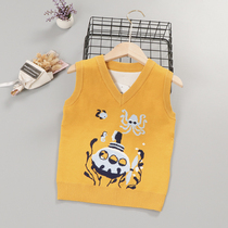  Childrens wool casual vest spring and autumn 2021 new little boy sweater cartoon little octopus baby knitted vest