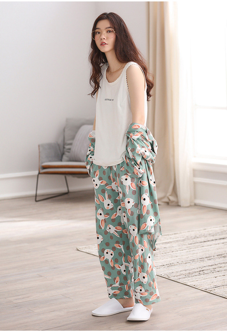 Pyjama pour femme en Coton à manches - Ref 2993176 Image 11