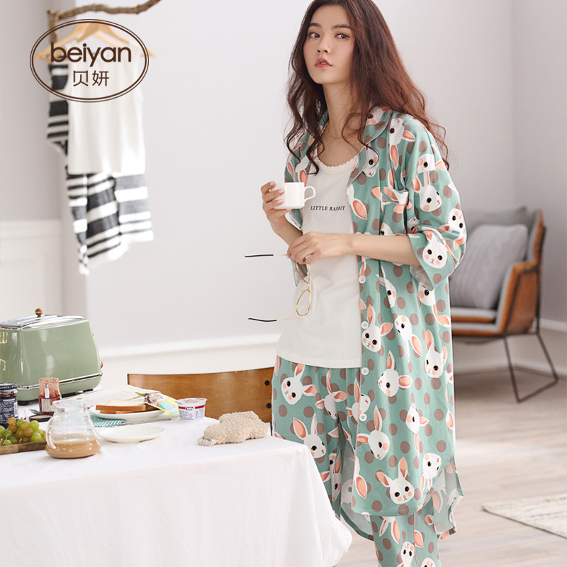 Pyjama pour femme en Coton à manches - Ref 2993176 Image 5