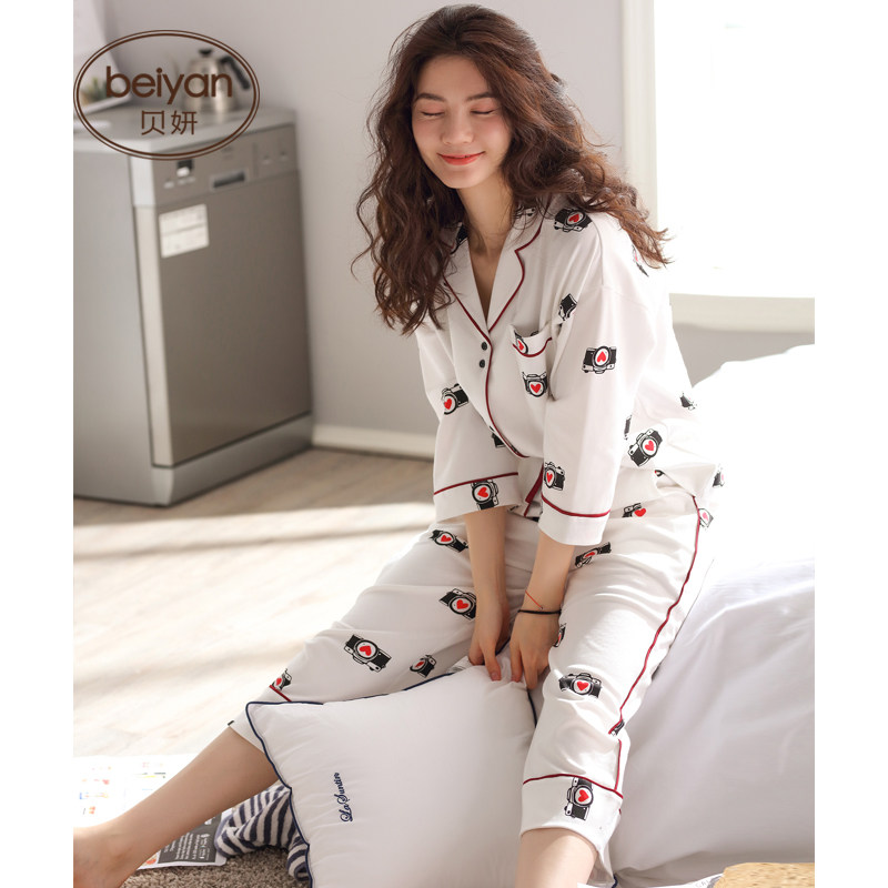 Pyjama pour femme en Coton à manches - Ref 2993233 Image 3