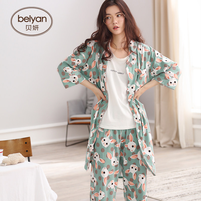 Pyjama pour femme en Coton à manches - Ref 2993176 Image 4