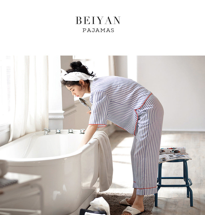 Pyjama pour femme en Coton à manches - Ref 2993197 Image 15