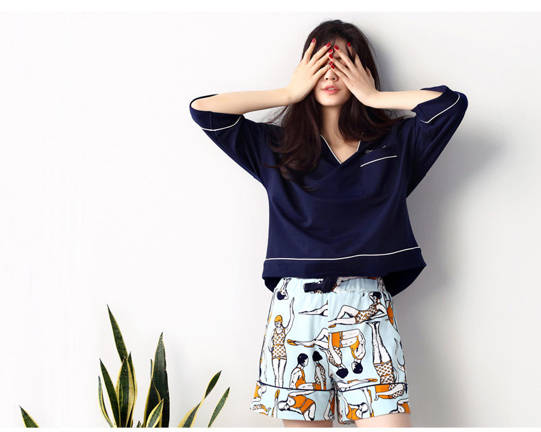 Pyjama pour femme en Coton à manches - Ref 2993118 Image 13