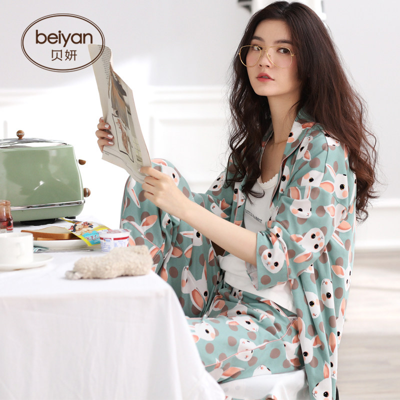 Pyjama pour femme en Coton à manches - Ref 2993176 Image 1