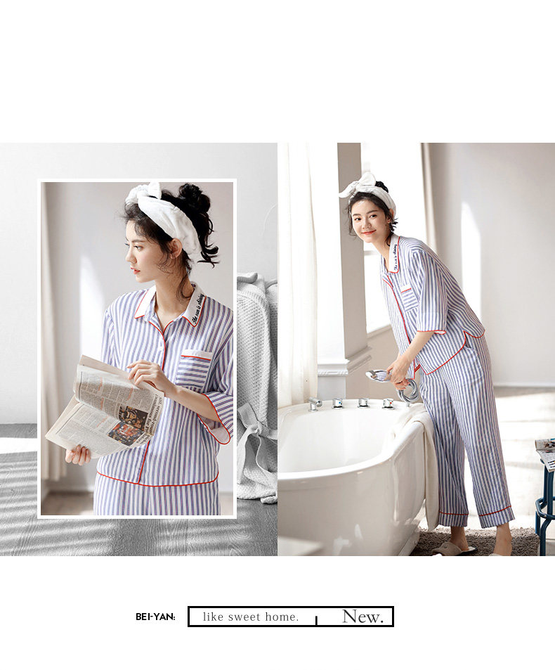 Pyjama pour femme en Coton à manches - Ref 2993197 Image 11