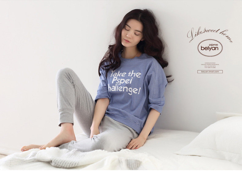 Pyjama pour femme en Coton à manches - Ref 2993100 Image 6