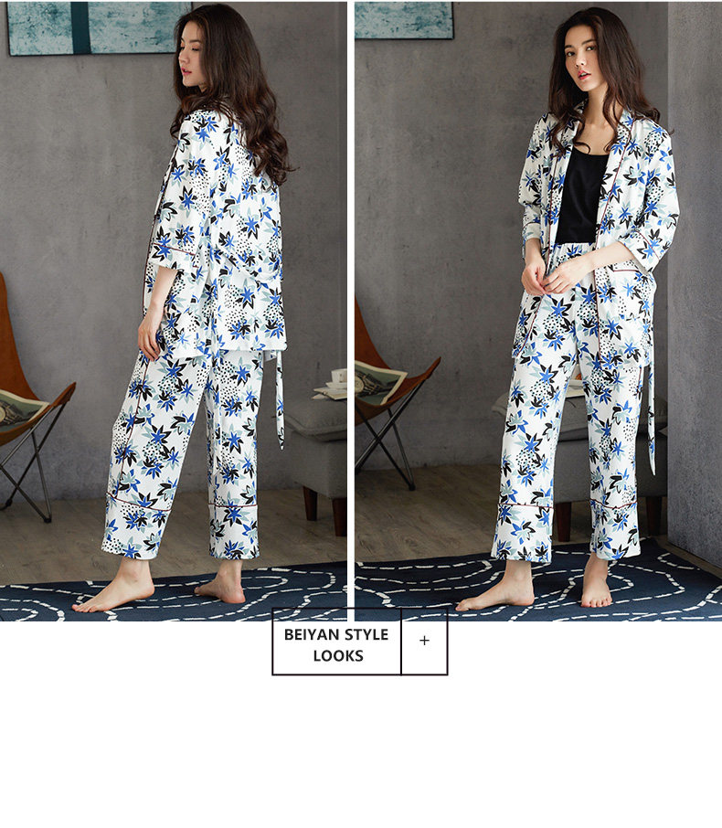 Pyjama pour femme en Coton à manches - Ref 2993192 Image 16