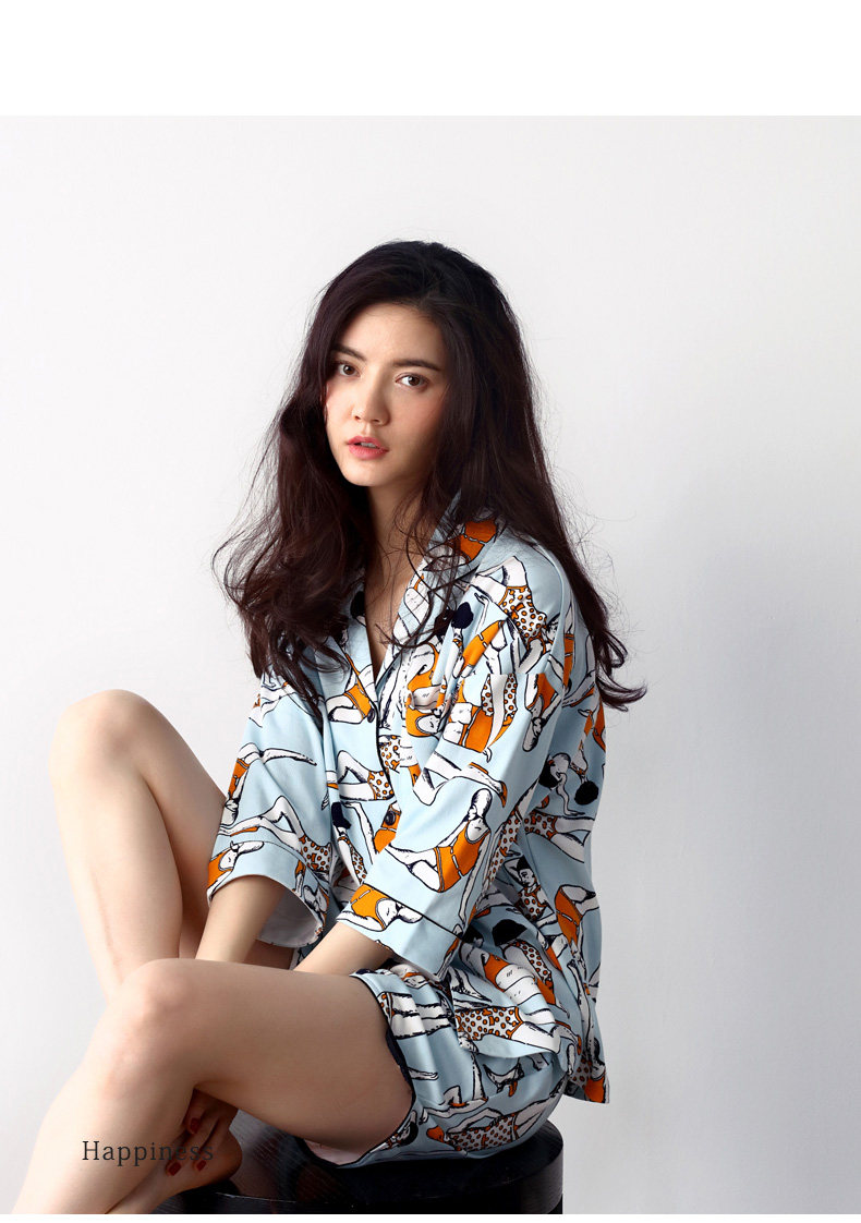 Pyjama pour femme en Coton à manches - Ref 2993104 Image 11