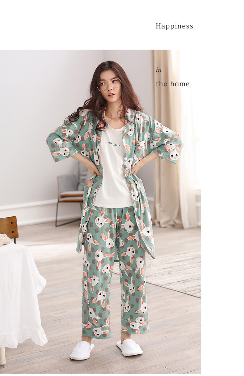 Pyjama pour femme en Coton à manches - Ref 2993176 Image 13