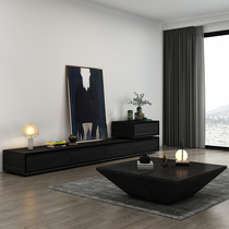 Italy Nordic simple modern small apartment minimalist light luxury Net red black and white living room coffee table TV cabinet combination