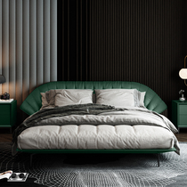 618 preemptive plus purchase] light luxury Net red head layer cowhide leather bed master bedroom modern simple double bed 1 8 wedding bed