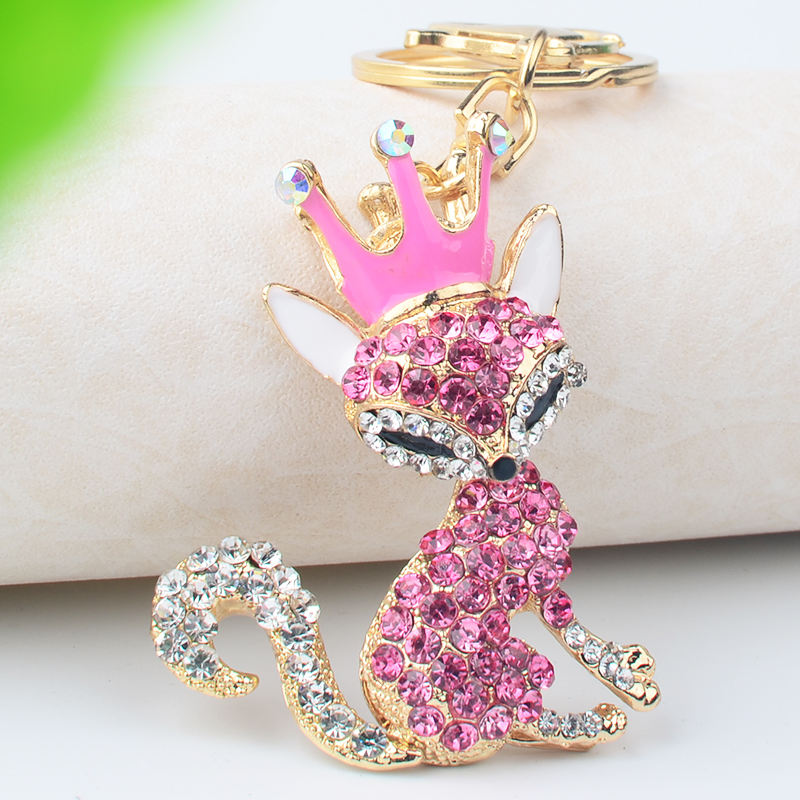Emperor Jiuzi goddess keychain alloy fox Korean creative fashion car key pendant bag bag pendant gift