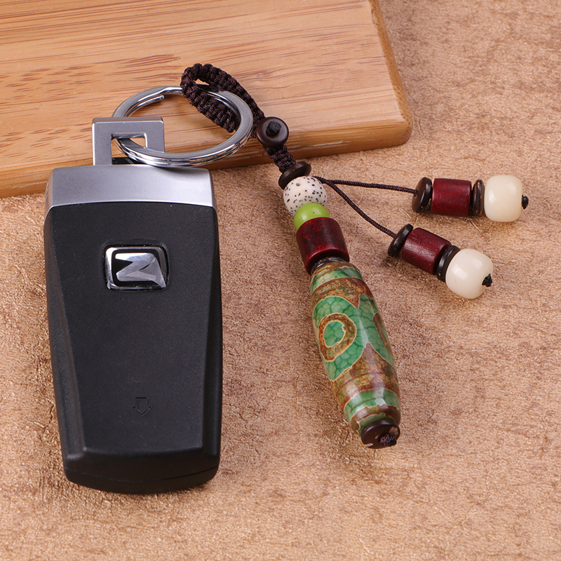 Car key chain pendant creative Tianzhu jade handmade Bodhi men and women bags jewelry