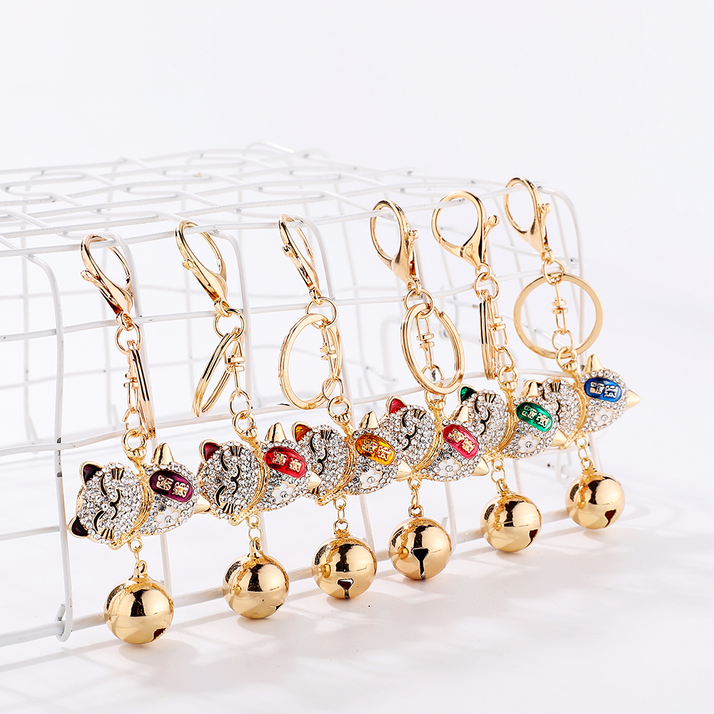 Key buckle pendant small bell Bell Cat Cartoon Paparazzi Alloy Bag Pendant Trinket Accessories Touristy Cat Annual Meeting Small Gift-Taobao