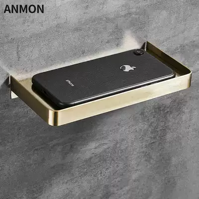 Bathroom word-free stainless steel dressing room toilet rack lazy bedside wall-mounted mobile phone holder bracket