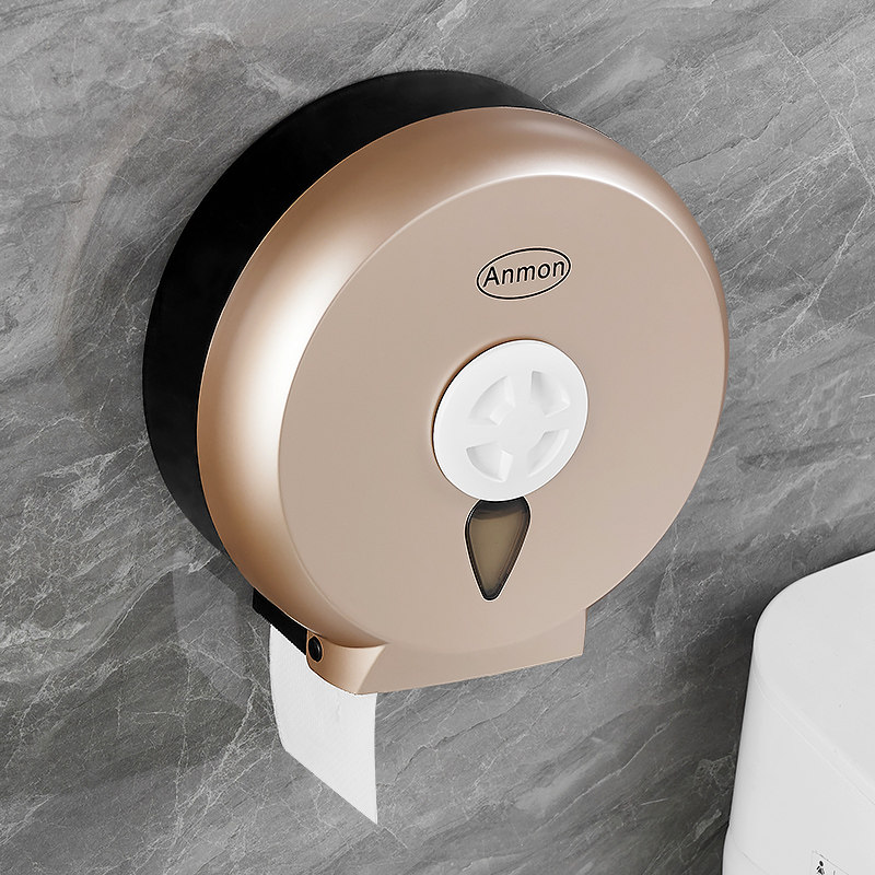 Hotel powder room home kitchen wall-mounted large roll paper holder toilet waterproof large roll paper box free punch tissue box