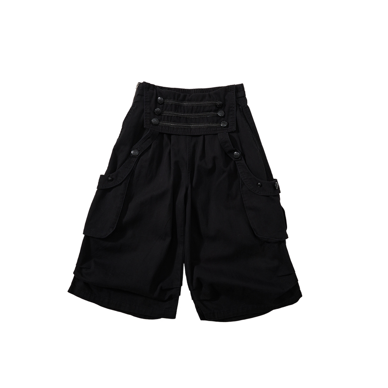 Prmr Light Cyberpunk Y3K Three-Strand Knot Palace Style Cropped Pants Napoleon Breeches Workwear Eight-Point Pants