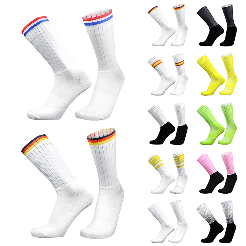 Tour de France version cycling socks striped aerodynamic cycling socks silicone Aero Soc