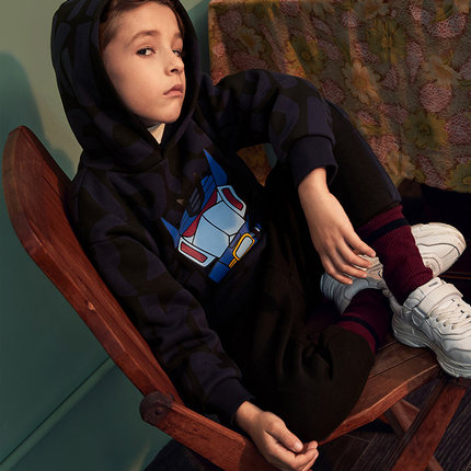 MQD童装男童卫衣2018冬季新款儿童卡通印花