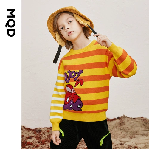 MQD Трикотажная летняя одежда, осенний детский свитер, подходит для подростков, круглый воротник, 2020