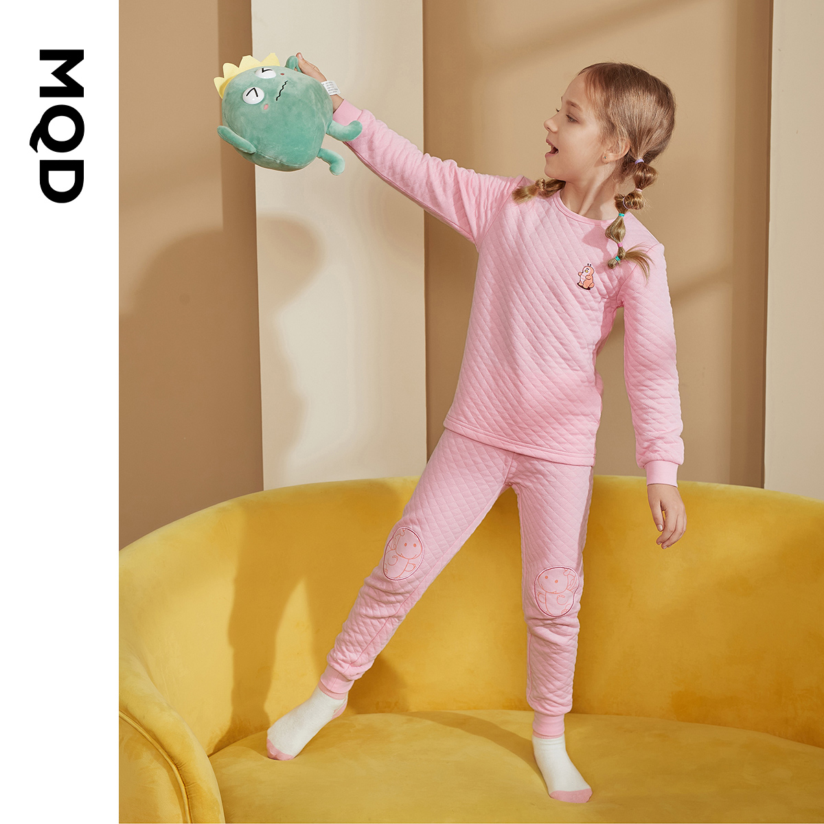 MQD Children's Clothing Heating Liner Kitchen Kitchen Girl Aki Sweater Kit Winter Lindwear Baby Pajamas