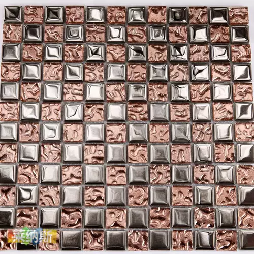 Мозаика из нержавеющей стали, розовое золото