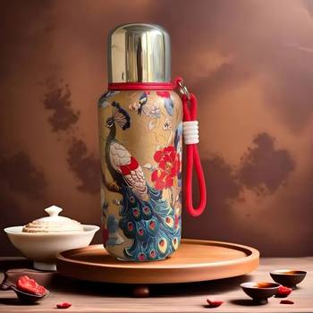 Hand-painted chinese style 316 high-looking light luxury thermos cup