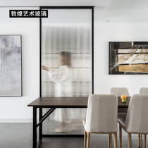 Wick stripe embossed glass door can be customized screen partition entrance door opaque glass