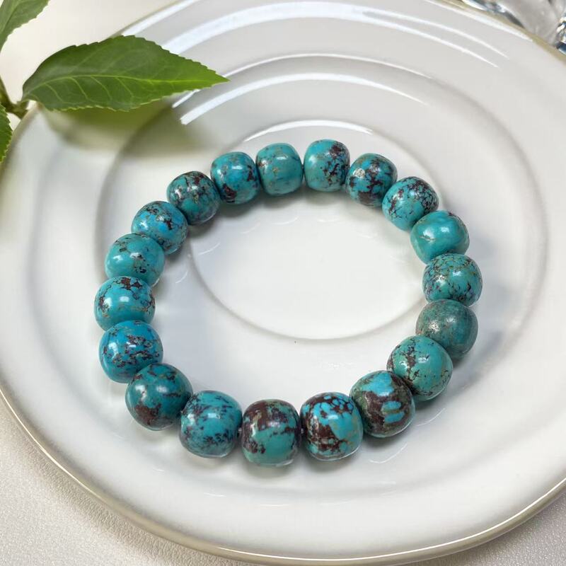 Sp Jewelry 2263 # 11*12mm Round Beads, Versatile Natural Turquoise Beaded Bracelet, 18 Inner Diameter, 50g Sp Jewelry 2263 # 11*12mm Round Beads, Versatile Natural Turquoise Beaded Bracelet, 18 Inner Diameter, 50g