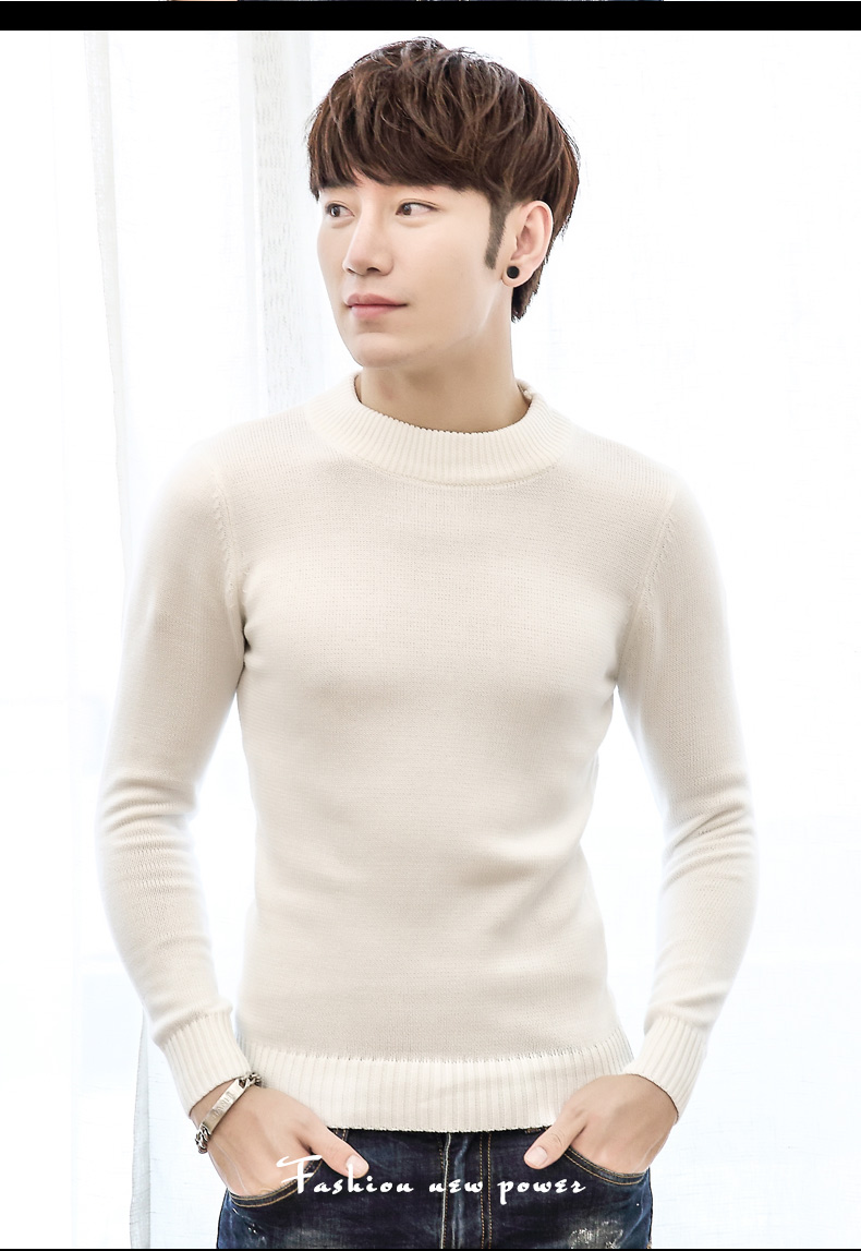 Nam cao cổ áo len mùa thu và mùa đông mỏng thanh niên cộng với nhung dày ấm áo len Hàn Quốc phiên bản của xu hướng là đẹp trai