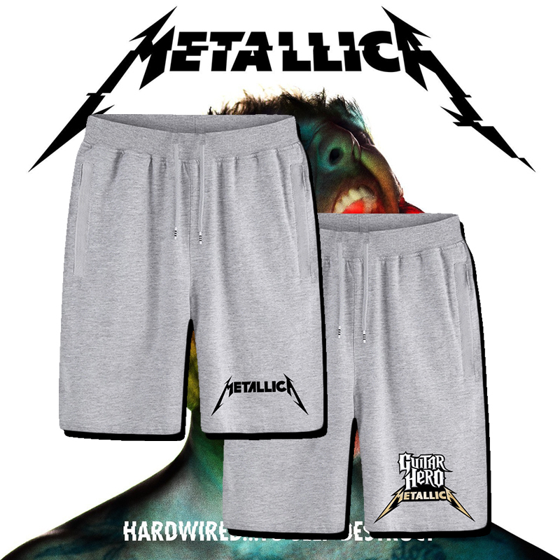 Heavy Metal Metallica Rock Band Pure Cotton Fashion Shorts Trendy Personality Loose Sweat-Absorbent Breathable Five-Point Shorts Heavy Metal Metallica Rock Band Pure Cotton Fashion Shorts Trendy Personality Loose Sweat-Absorbent Breathable Five-Point Shorts