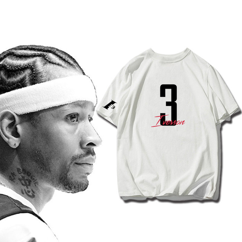 Ответ: Хлопковая футболка Iverson crossover king с короткими рукавами для баскетбола, спортивная футболка Iverson loose с короткими рукавами Изображение 1