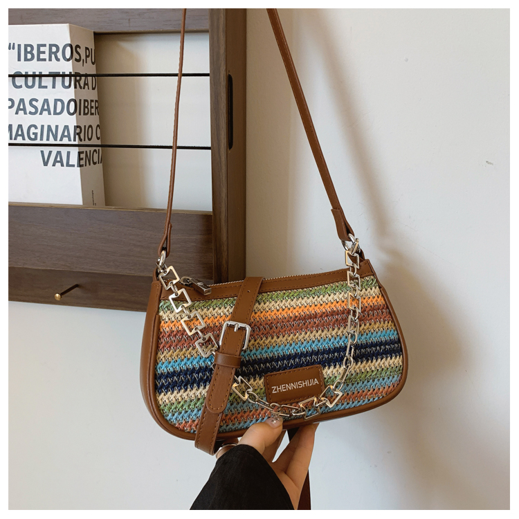 High quality texture small for women 2024 summer new fashion Lafite grass woven armpit versatile single shoulder_voghion.com