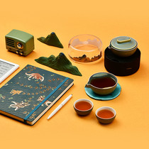 Forbidden City Tea Set Small Dome Qianli Jiangshan One pot and two cups of gift portable kung fu simple small set of fast guest