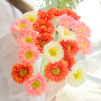 Single branch gerbera simulation flower fake flower silk cloth flower small Daisy fake flower simulation flower living room entrance flower arrangement
