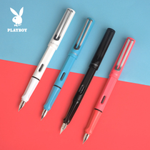 PLAYBOY Flower Playboy fountain pen Zhengzi Calligraphy Special Iridium Gold Pen Adult Children Elementary School Children Elementary School Students With Beginners Can Replace Ink Sack Ink Office Hard Pen Calligraphy 0-38