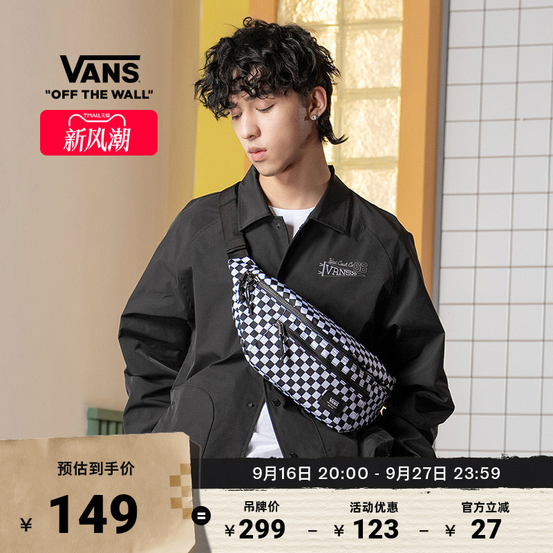 Vans Official Unisex Couple's Waist Bag Black and White Checkered Street Fashion Cool Cover Vans Official Unisex Couple's Waist Bag Black and White Checkered Street Fashion Cool Cover
