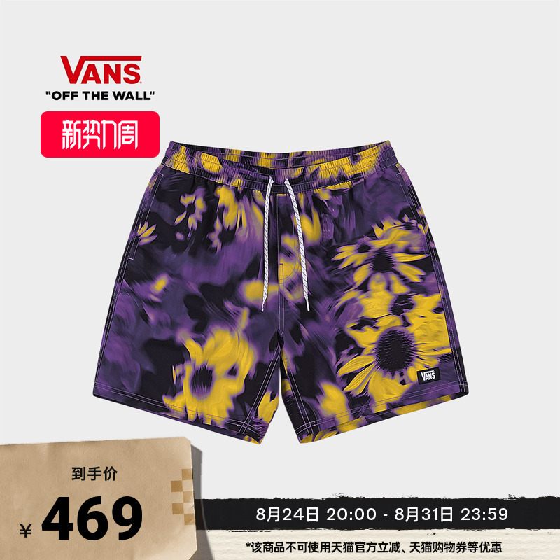 Vans Official Men's Beach Shorts with All-Over Print for Sports and Leisure Vans Official Men's Beach Shorts with All-Over Print for Sports and Leisure