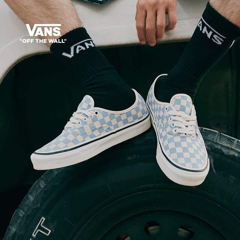 Vans Van Sans Official Authentic Milk Blue Chessboard G Anheim Men Shoes Women's Shoes Sails Cloth Shoes