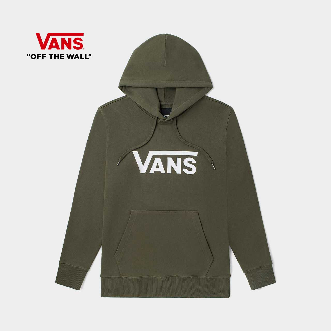 Vans Van Sans official male and female couples even cap sports shirts spring Classic LOGO Army Green