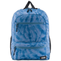 (Burning Season) Vans Official Men and Women Couple Backpack Gray Blue Tie-Dye Retro Multi-Layered School Bag