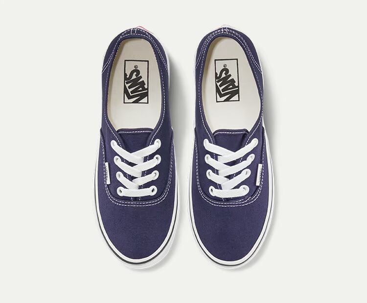 Vans Vans chính thức màu xanh đậm mới đích thực thấp để giúp giày thể thao nữ - Plimsolls giày sneaker nam trắng