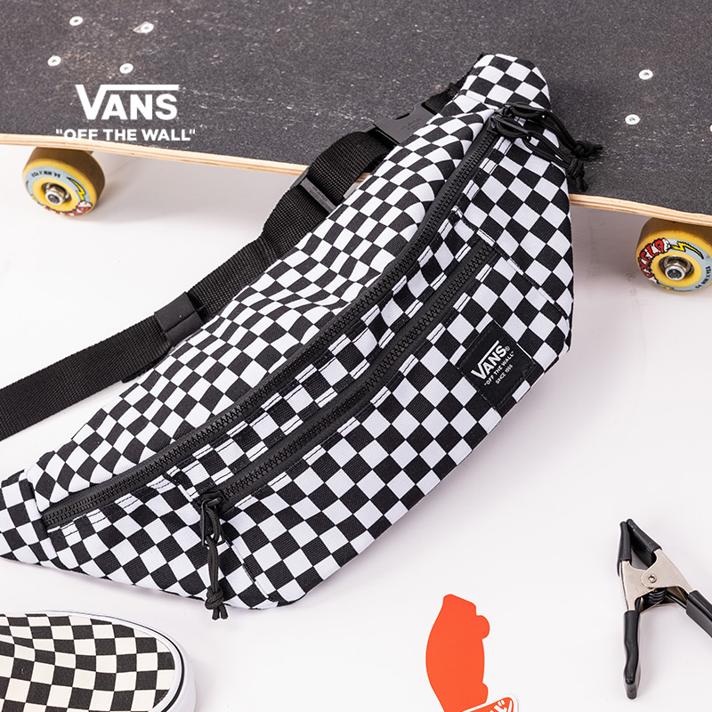 Vans Van Goes official male and female couples purse black and white chessboard grid street sports wind-Taobao