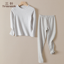 Three-pin underwear childrens velvet cotton warm set cotton thick winter boy bottoming home pajamas base shirt
