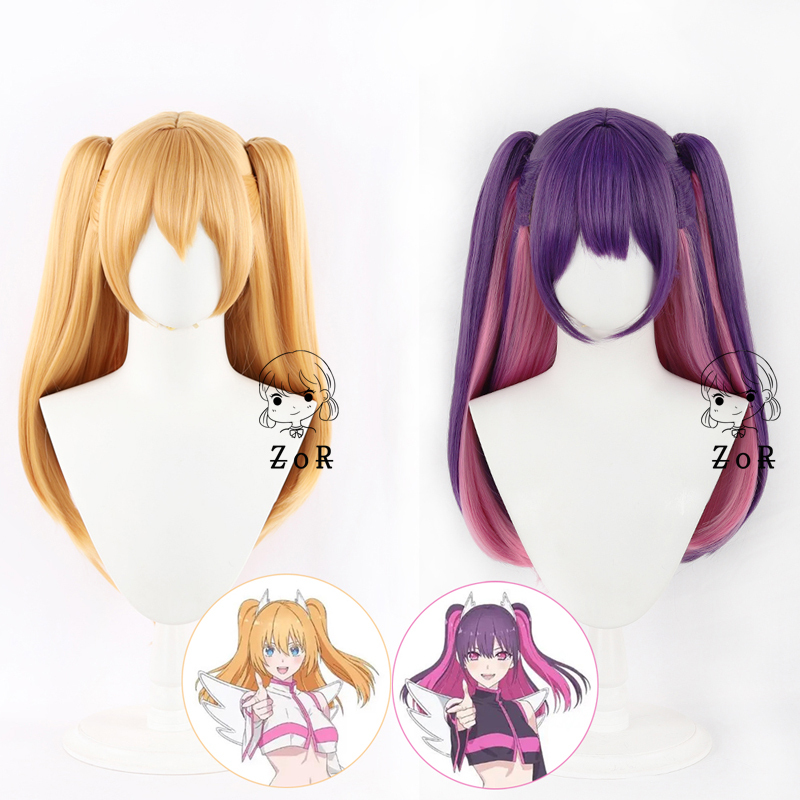In Stock 2.5D Temptation Lily Ai Lu Tsubame Hualili Cosplay Wig Tiger Clip Double Ponytails In Stock 2.5D Temptation Lily Ai Lu Tsubame Hualili Cosplay Wig Tiger Clip Double Ponytails