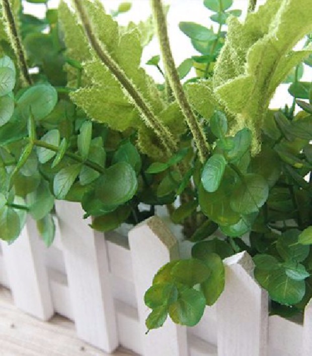 Mục vụ mô phỏng chậu trồng cây hàng rào gỗ nhỏ 虞 vẻ đẹp hoa đặt hoa giả trang trí hoa hoa ban công trang trí hoa - Hoa nhân tạo / Cây / Trái cây cây hoa giả để phòng khách