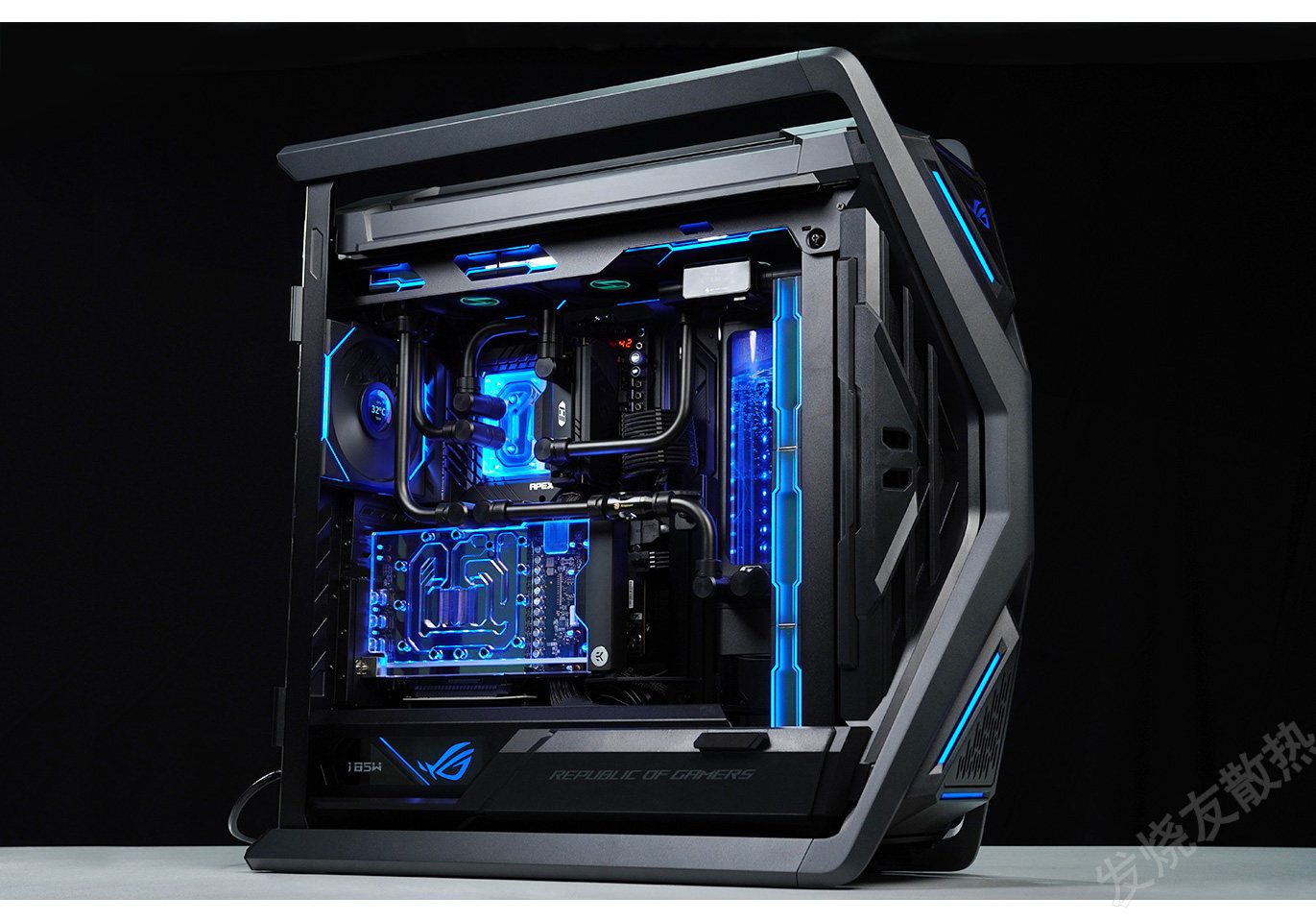 Шасси питания вентилятор комплект поставки  发烧友水冷|rog创世神701机箱 金属硬管ek水冷方案 cpu显卡散热 Ekwb